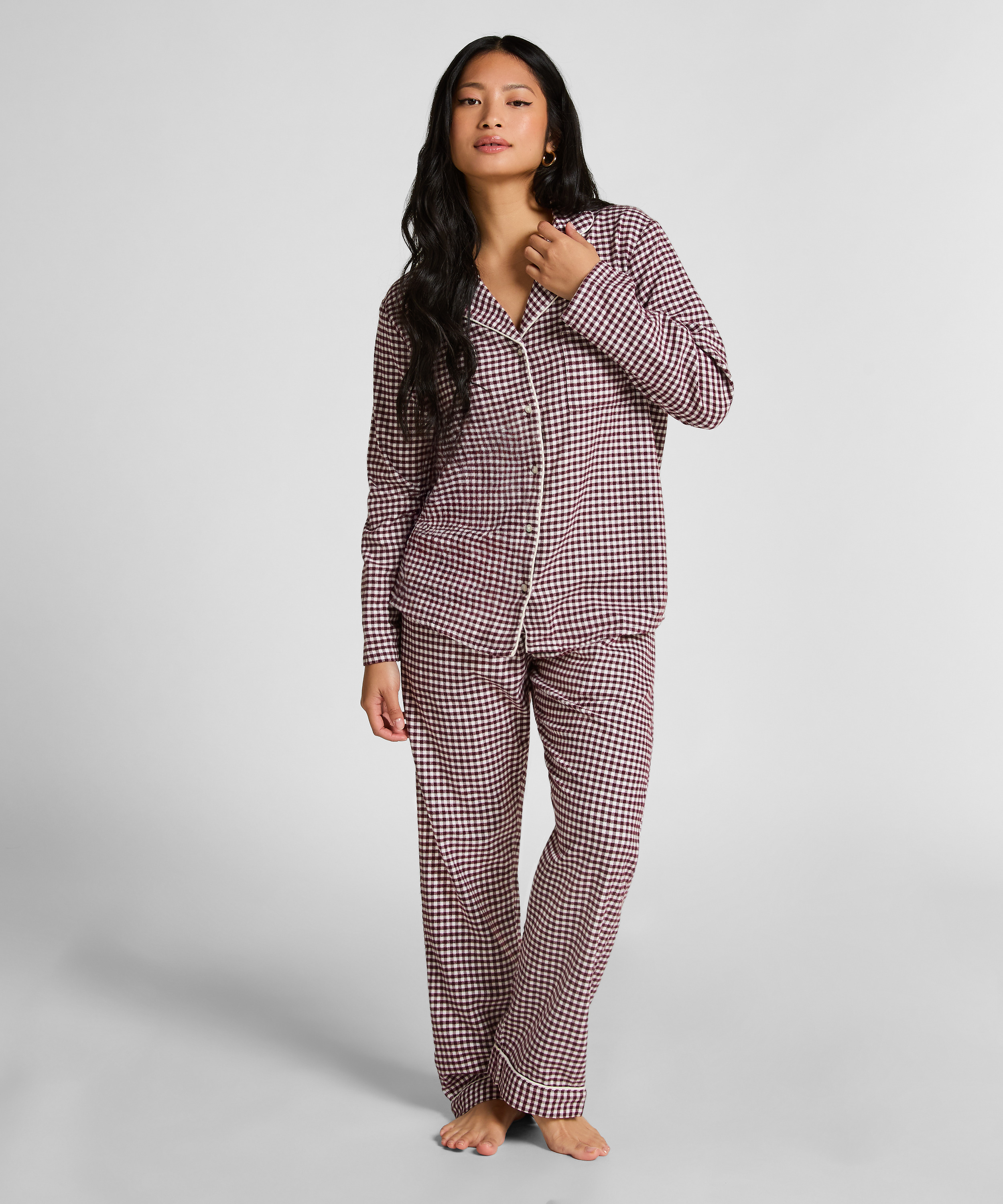 Pyjamatop Flanel Essentials, Paars, main