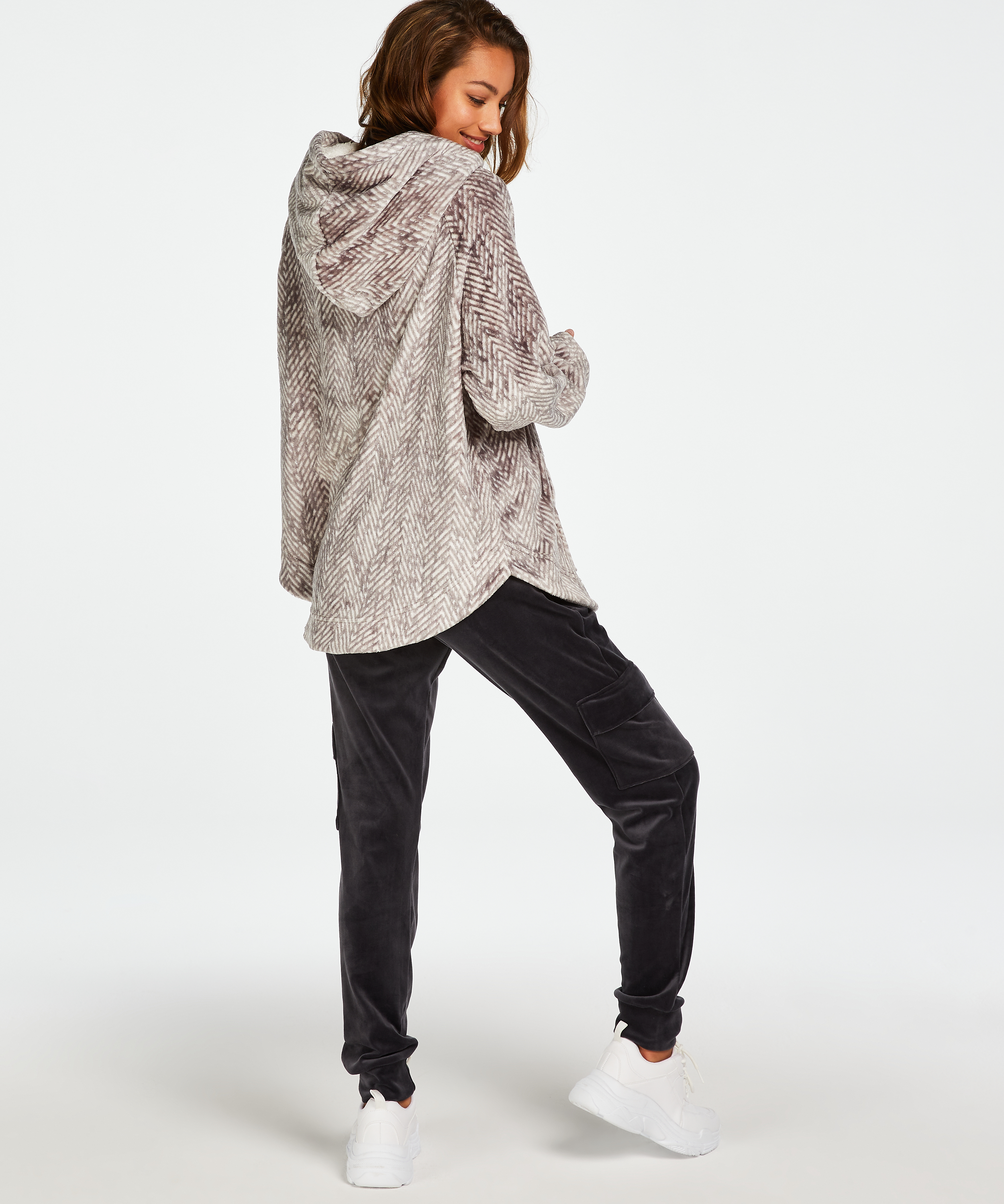 Vest Flannel Fleece Oodie, Grijs, main