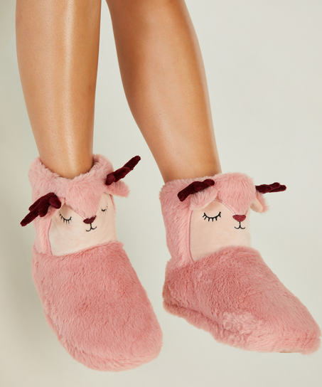 Pantoffels rendier Luna, Roze