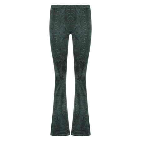 Flared Velours Legging, Groen