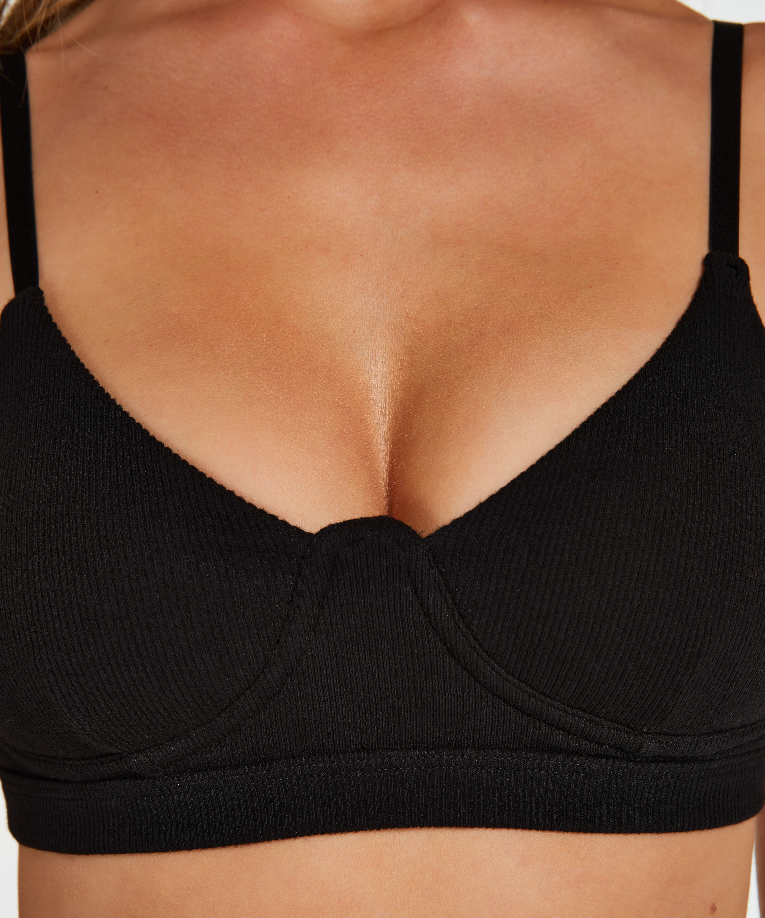 Bralette Rib Baddie, Zwart, main