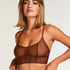 Bralette longline Sexy Mesh, Bruin