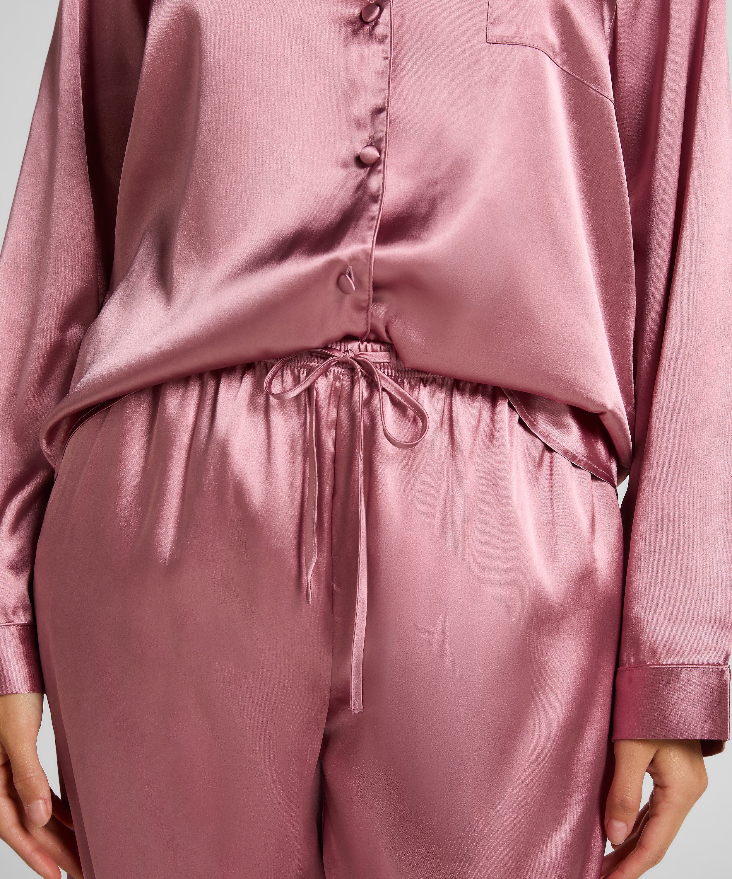Ensemble de pyjama en satin Shiny, Rose, main