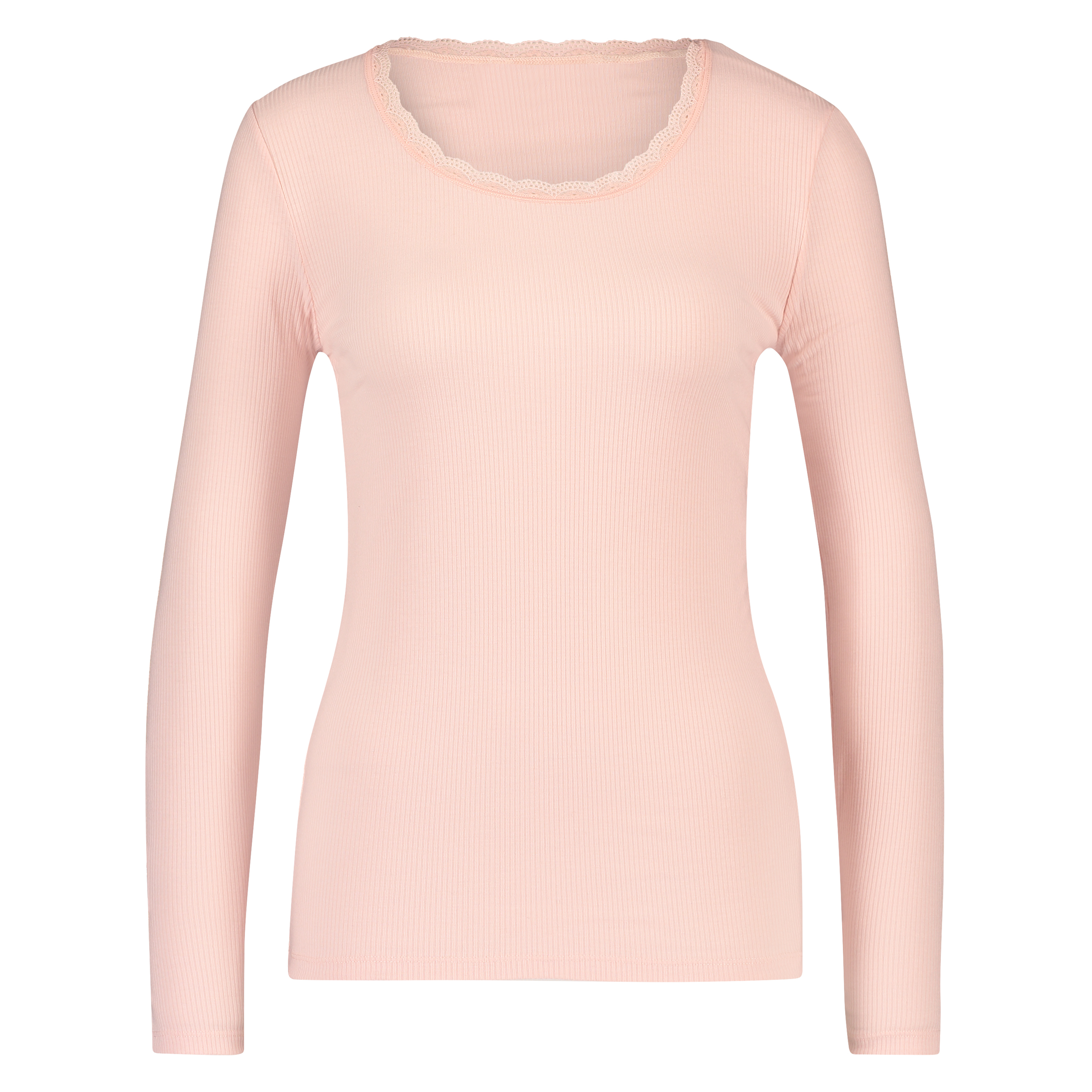 Top LS Rib R-neck, Rose, main