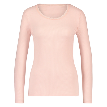 Top LS Rib R-neck, Rose