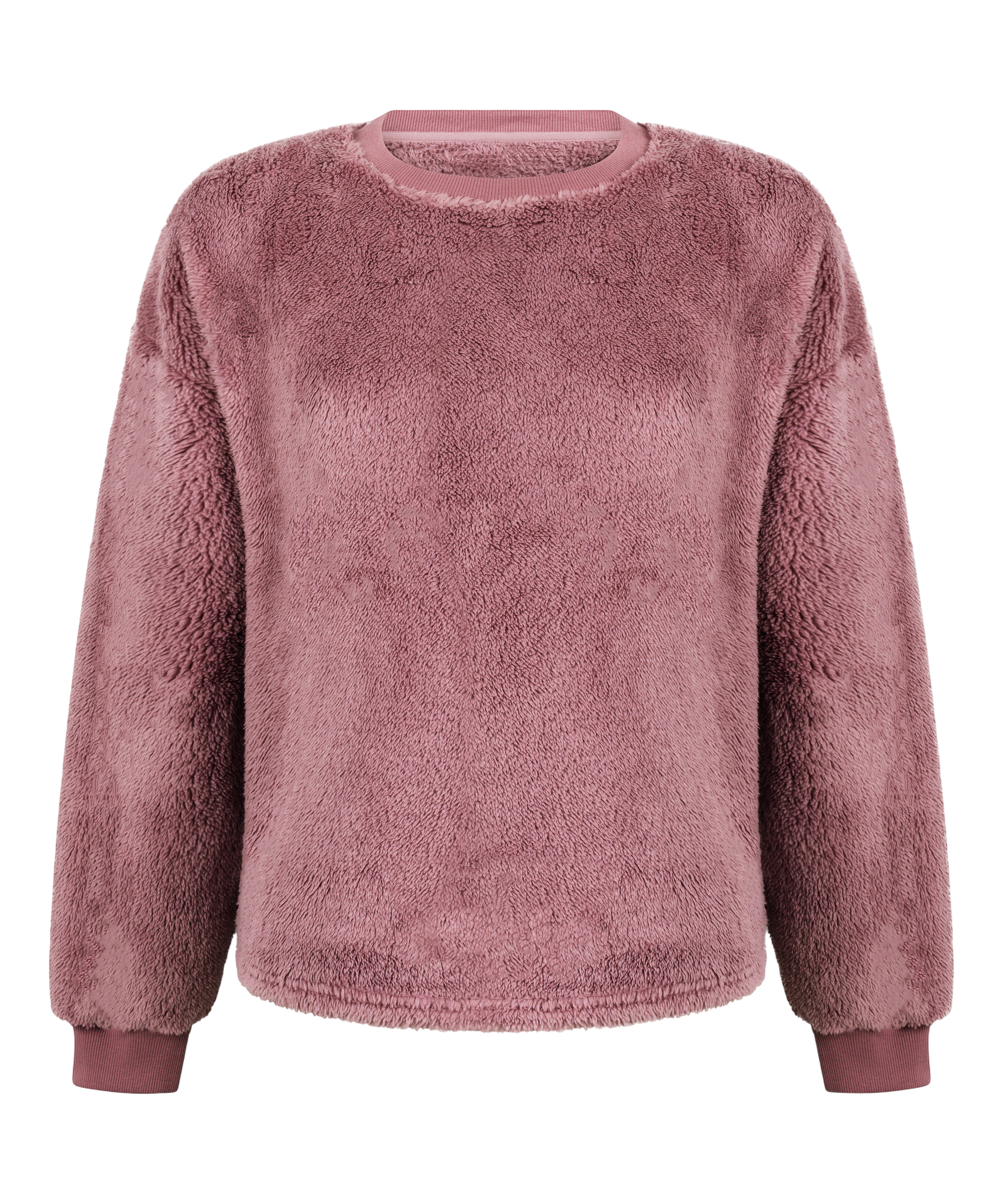 Top met lange mouwen Fluffy Fleece, Roze, main