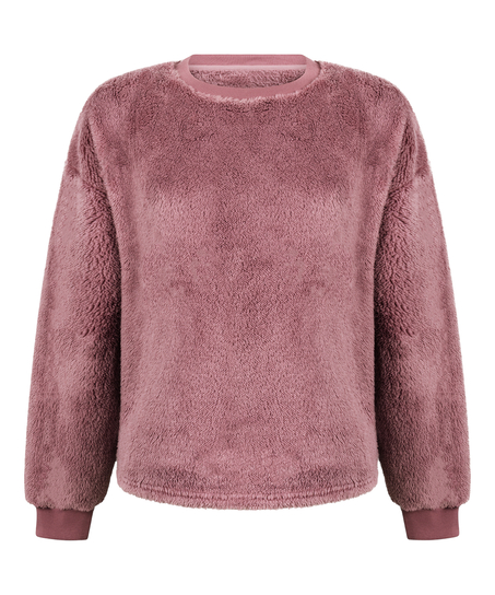 Top met lange mouwen Fluffy Fleece, Roze