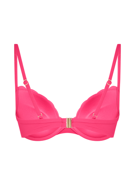 Voorgevormde push-up beugel bikinitop Scallop Cup A - E, Roze