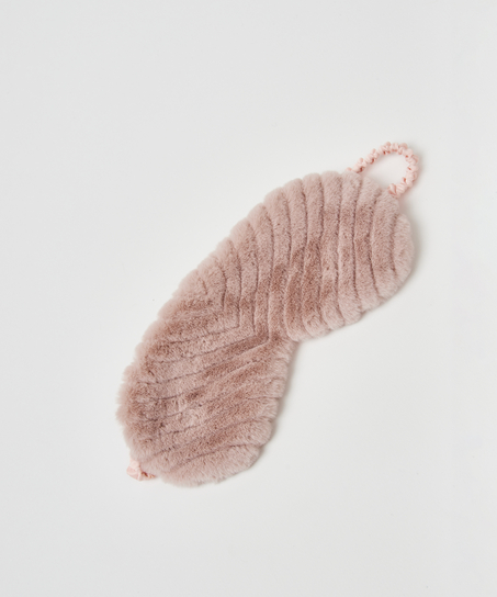 Masque de nuit fausse fourrure, Gris