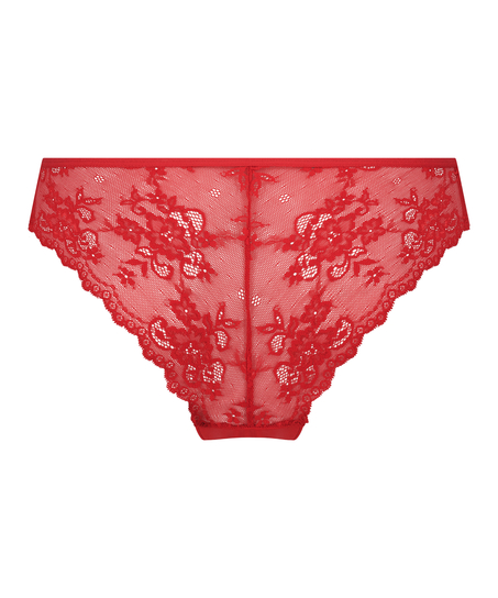 Slip br&eacute;silien Invisible Lace Back, Rouge