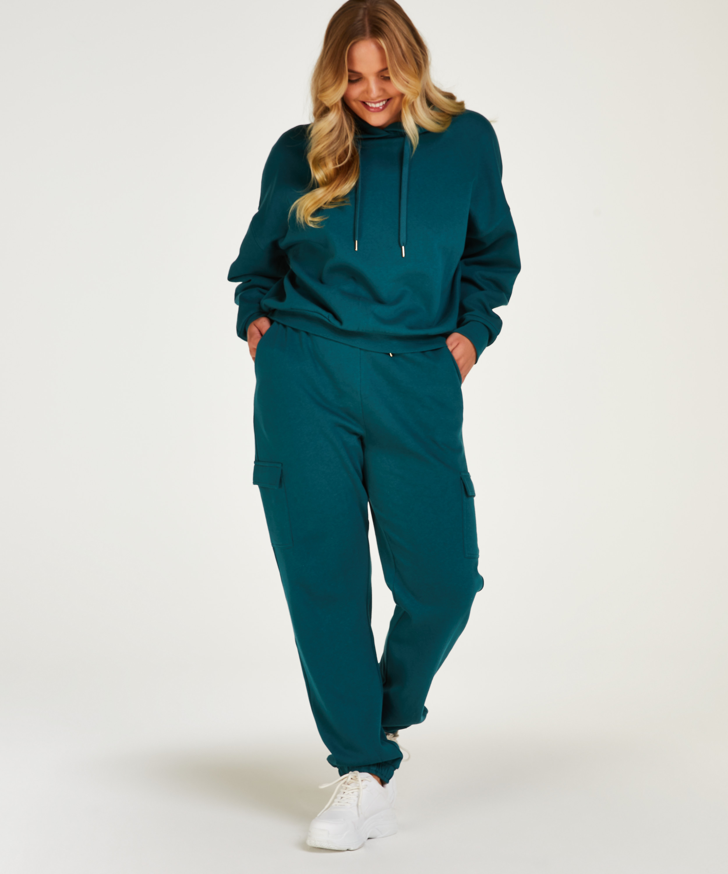 Lange mouwen Hoodie, Blauw, main