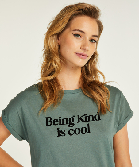 Chemise de nuit à encolure arrondie, Vert