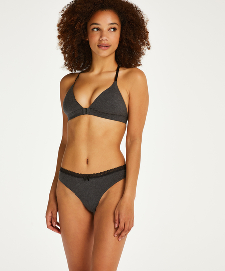 Voorgevormde triangle bralette Chloe Katoen, Grijs