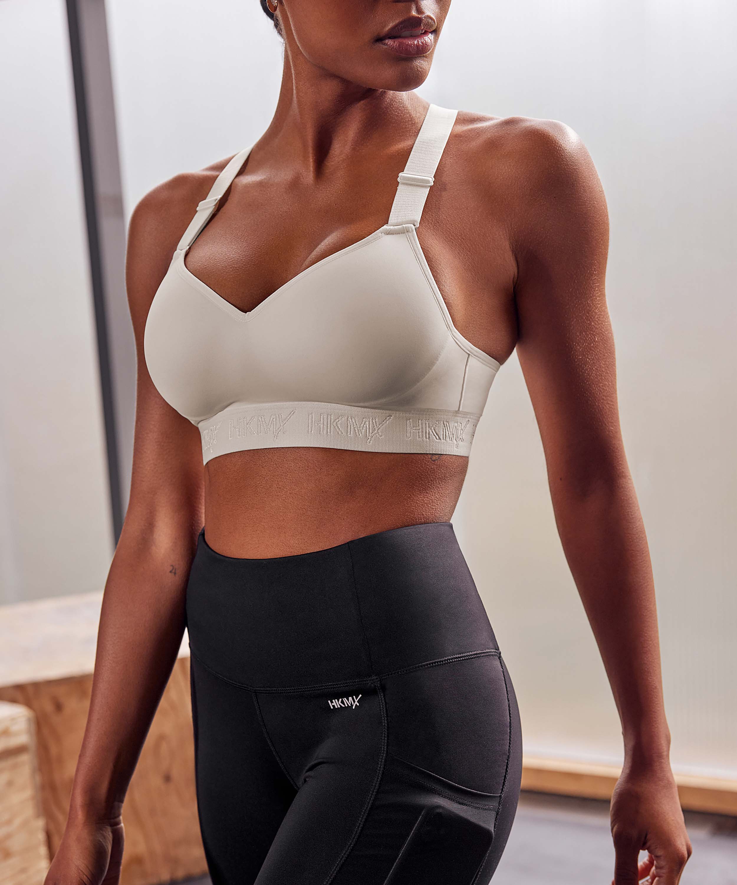 HKMX High Waisted sportlegging Ruched, Zwart, main