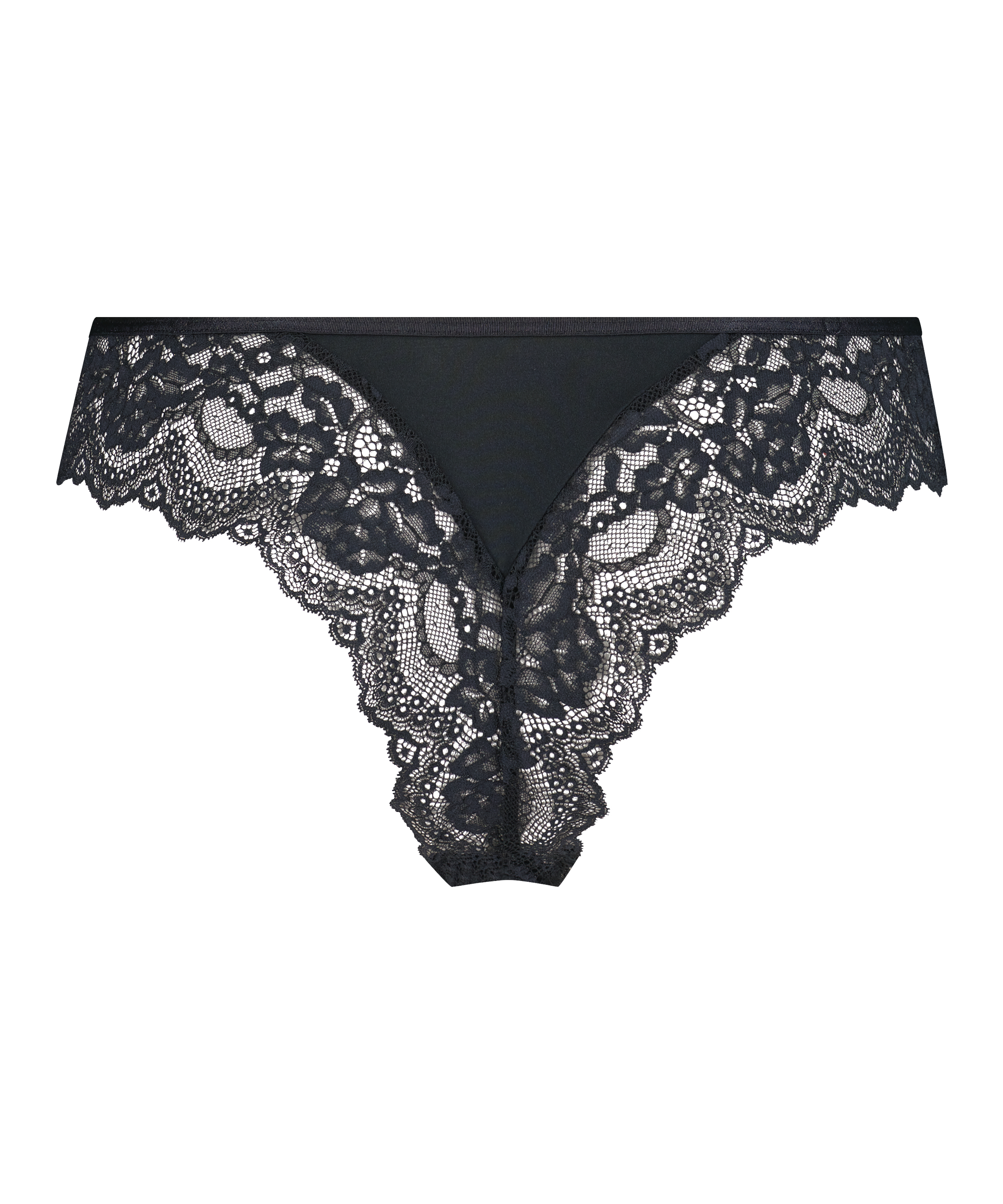 Slip br&eacute;silien jambes hautes Dora, Noir, main