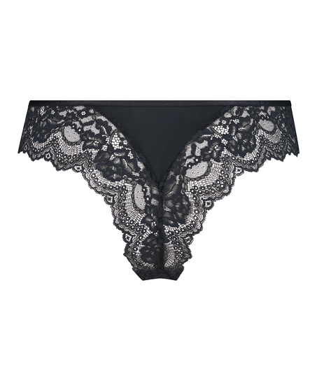 Slip br&eacute;silien jambes hautes Dora, Noir