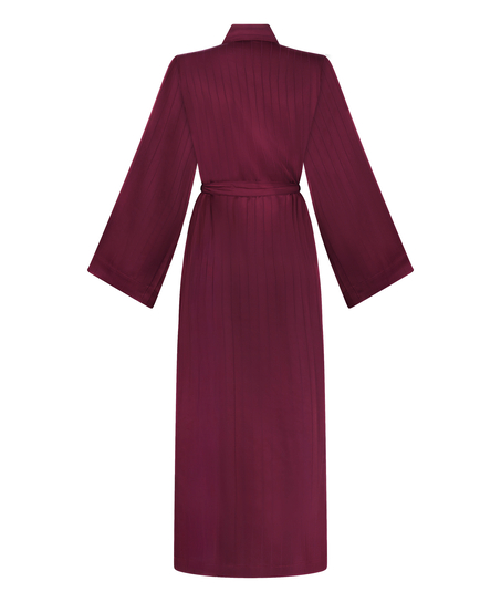 Kimono à rayures en satin, Pourpre