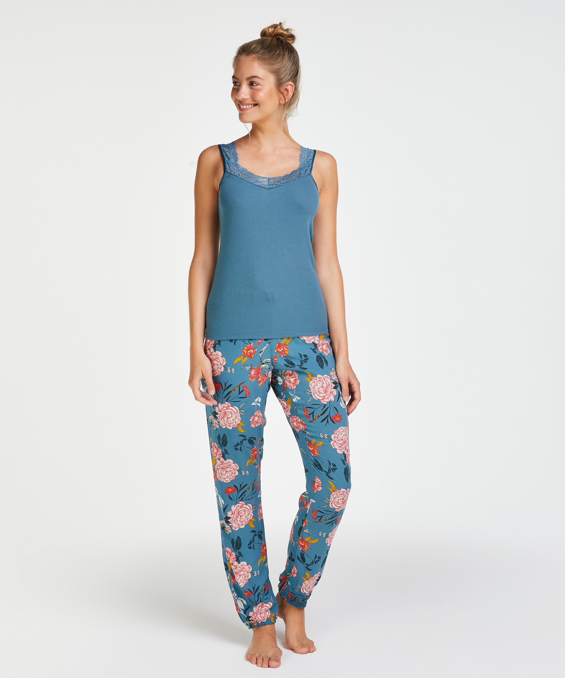 Singlet Rib Lace, Groen, main