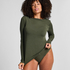 super soft Boothals shirt met Cashmere, Groen