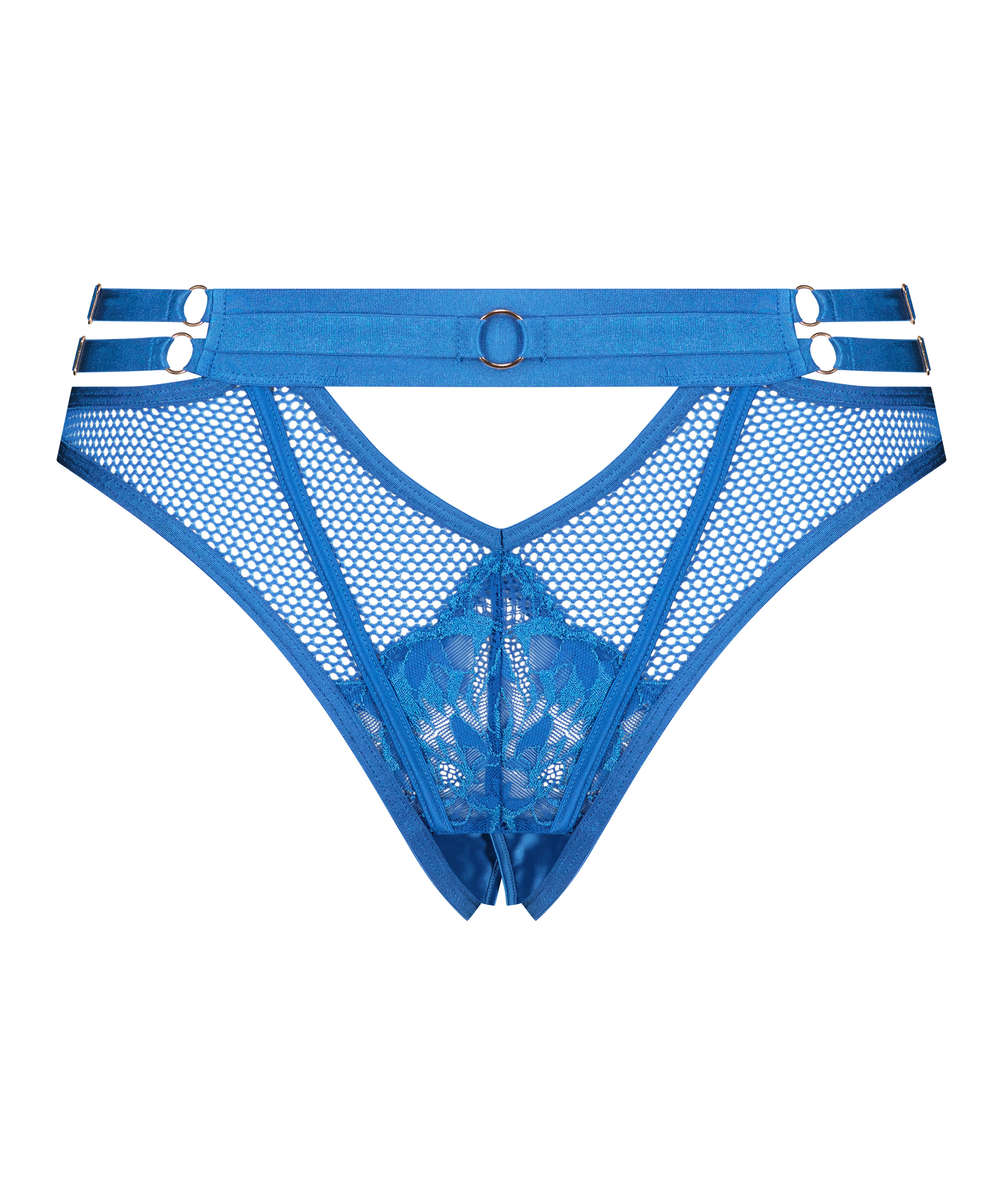 Brazilian met open kruis Pleasure, Blauw, main