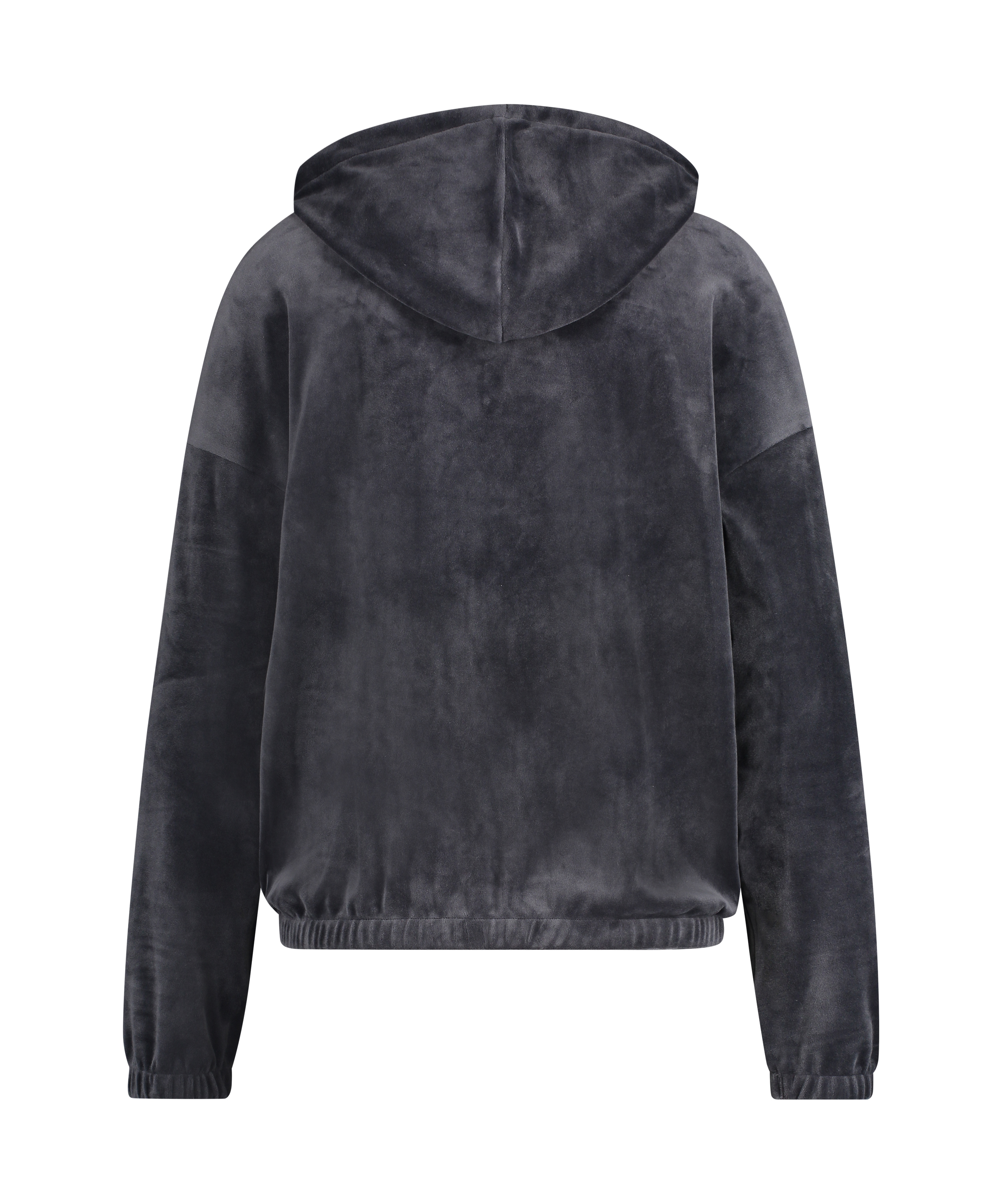 Hoodie en velours, Gris, main