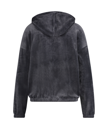 Hoodie en velours, Gris