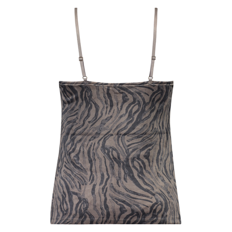 Cami velours Zebra, Grijs
