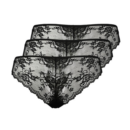 Slip br&eacute;silien Invisible Lace Back, Noir
