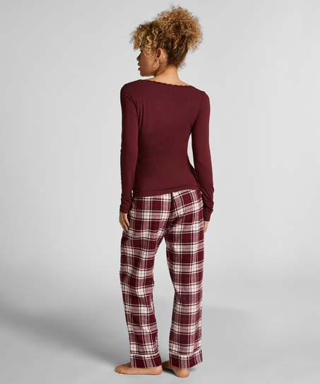 Pyjamabroek Flannel, Paars