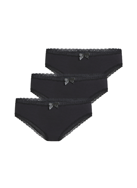 3-pack brazilian short Katoen Georgia, Zwart