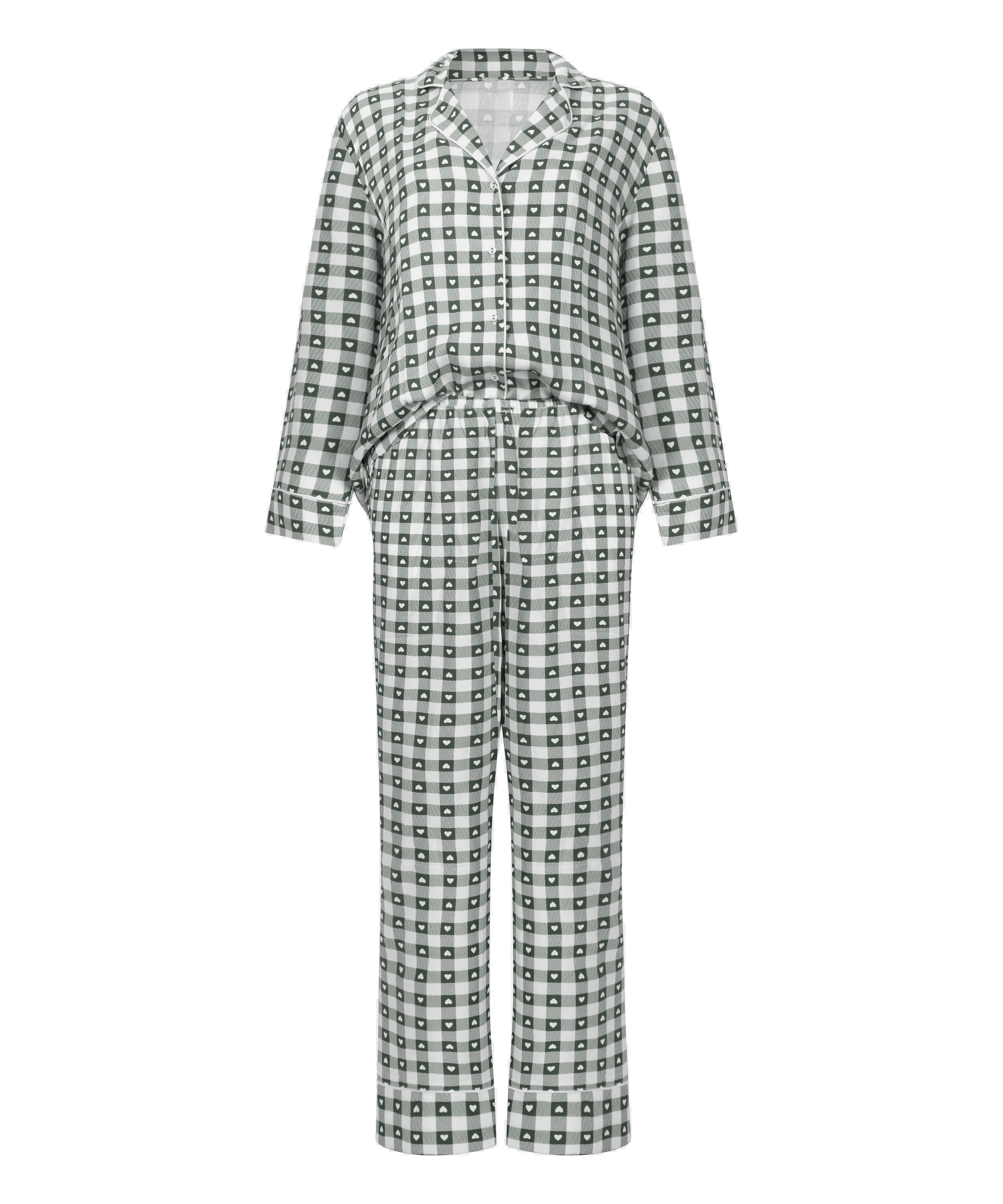 Pyjamaset van keperstof, Groen, main