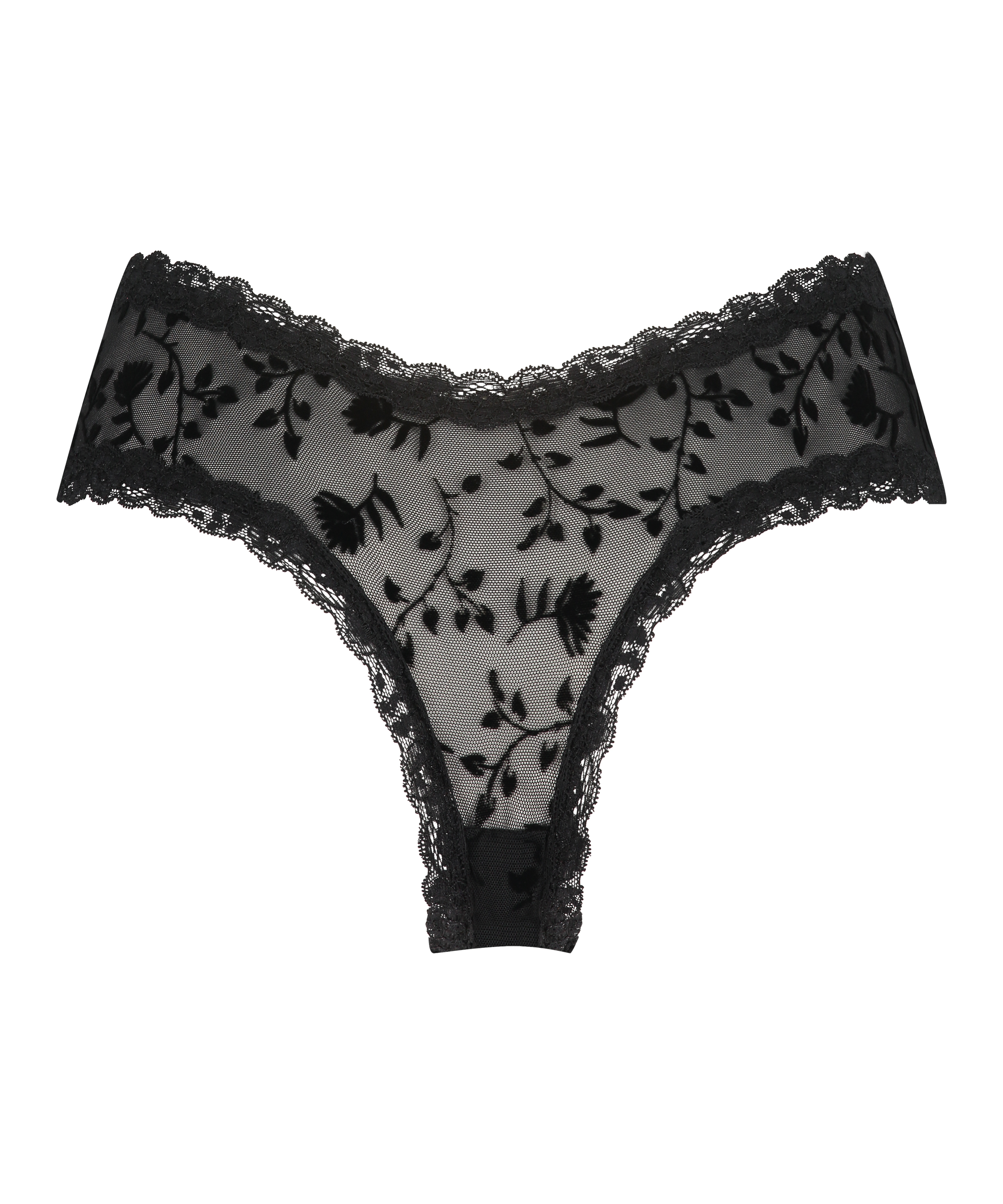 Slip brésilien V-shape mesh, Noir, main