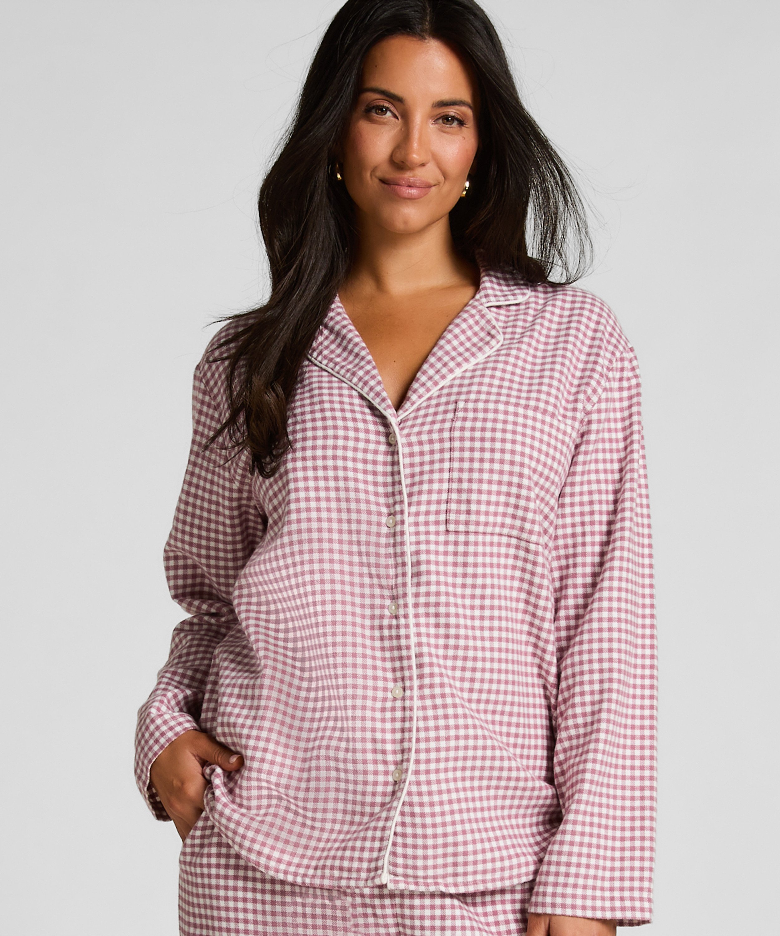 Pyjamatop Flanel Essentials, Paars, main