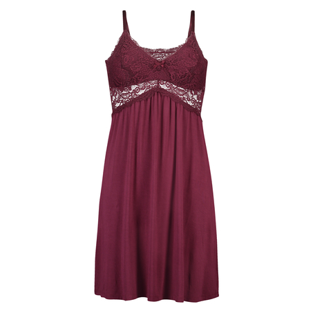 Slipdress Jersey lace, Rood