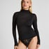 super soft Turtleneck shirt met Cashmere, Zwart