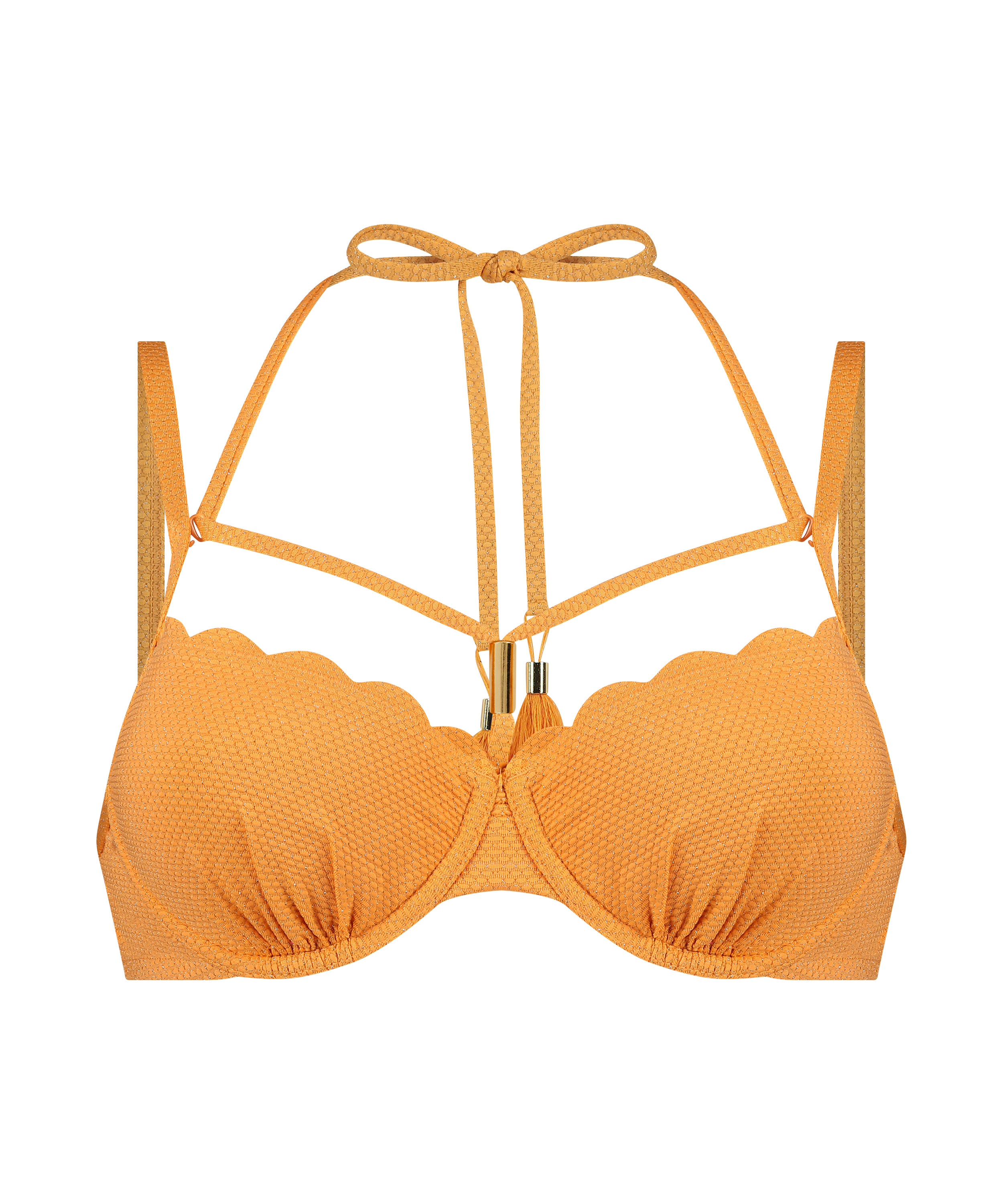 Haut de bikini Lurex Scallop, Orange, main