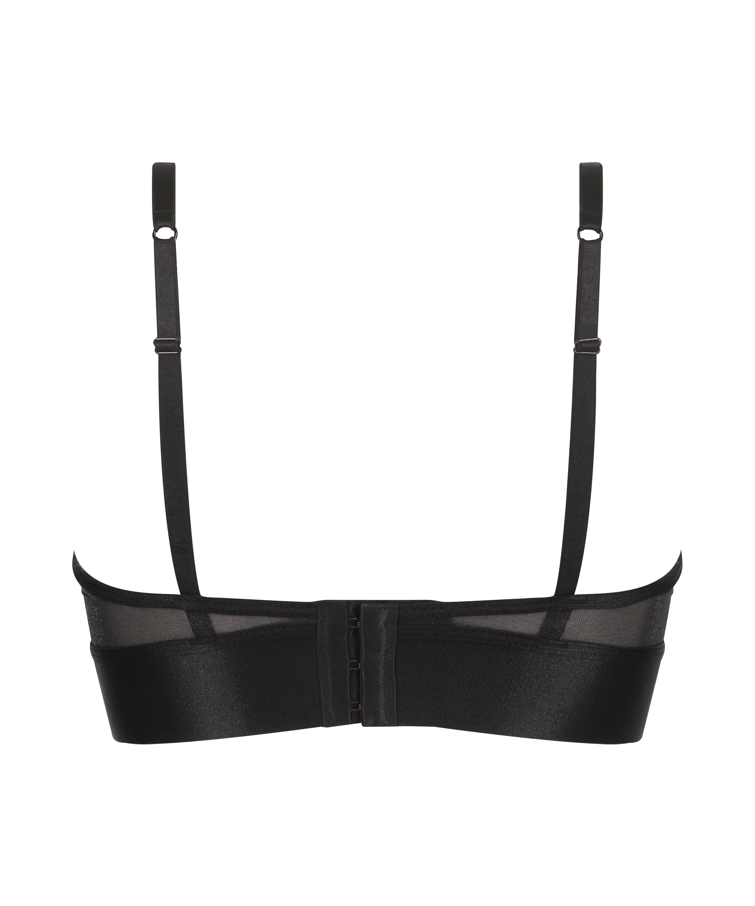 Mesh bralette Glossy, Zwart, main