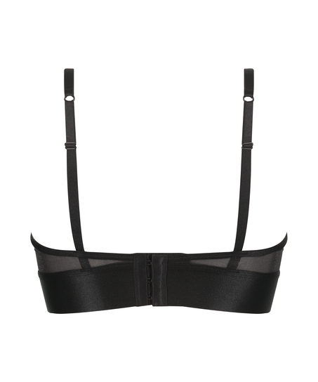 Mesh bralette Glossy, Zwart