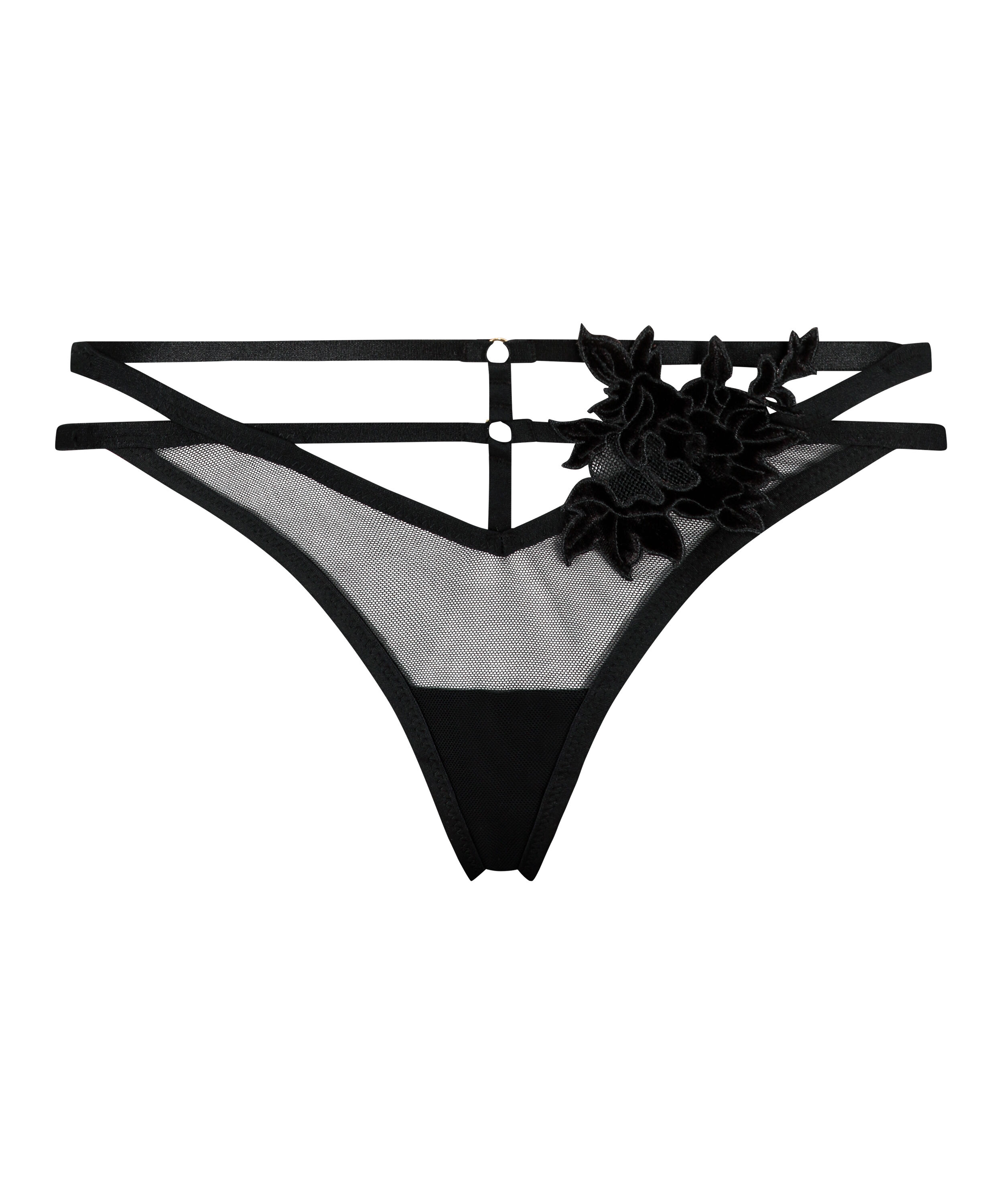 Tanga string Effie, Zwart