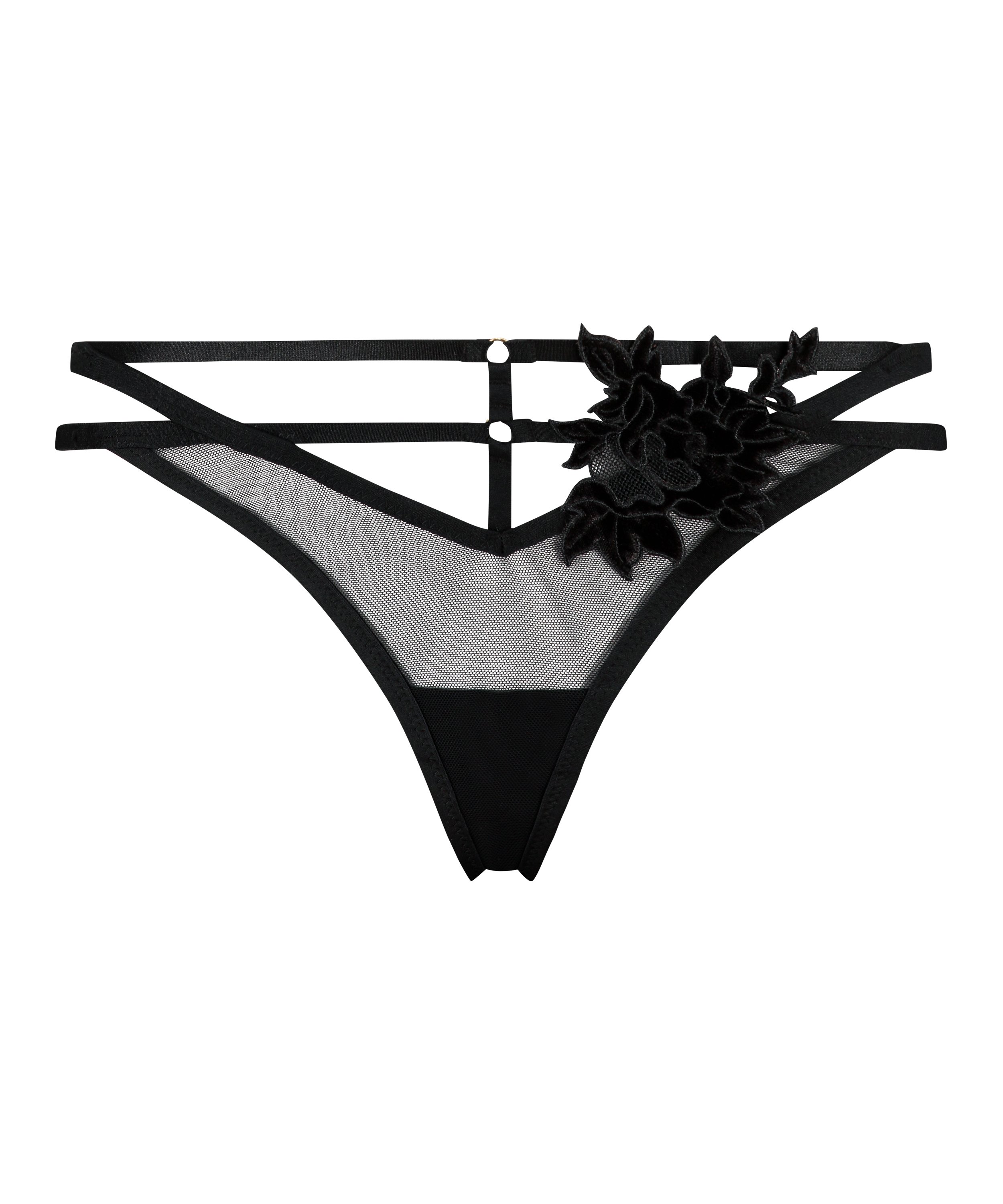 Tanga string Effie, Zwart, main