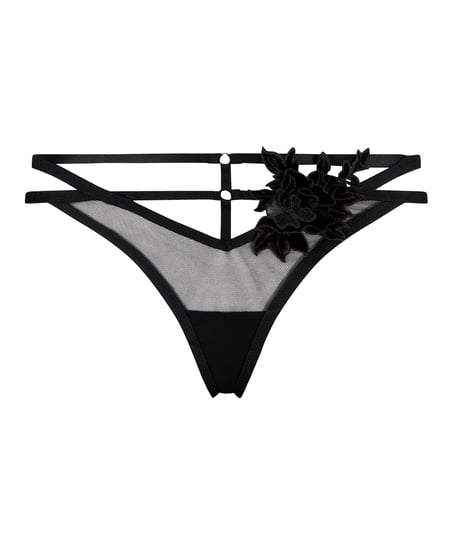 Tanga string Effie, Zwart
