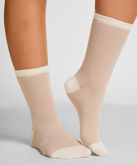 Chaussettes courtes en modal, Beige