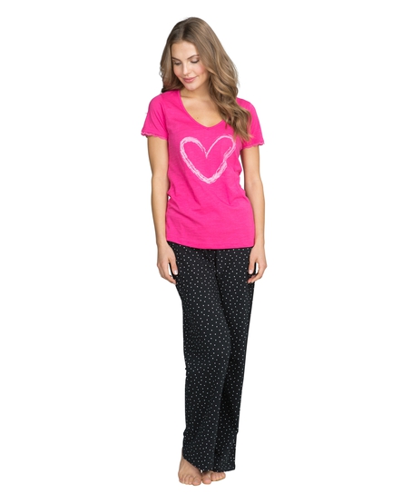 Top Lillly heart ss, Roze