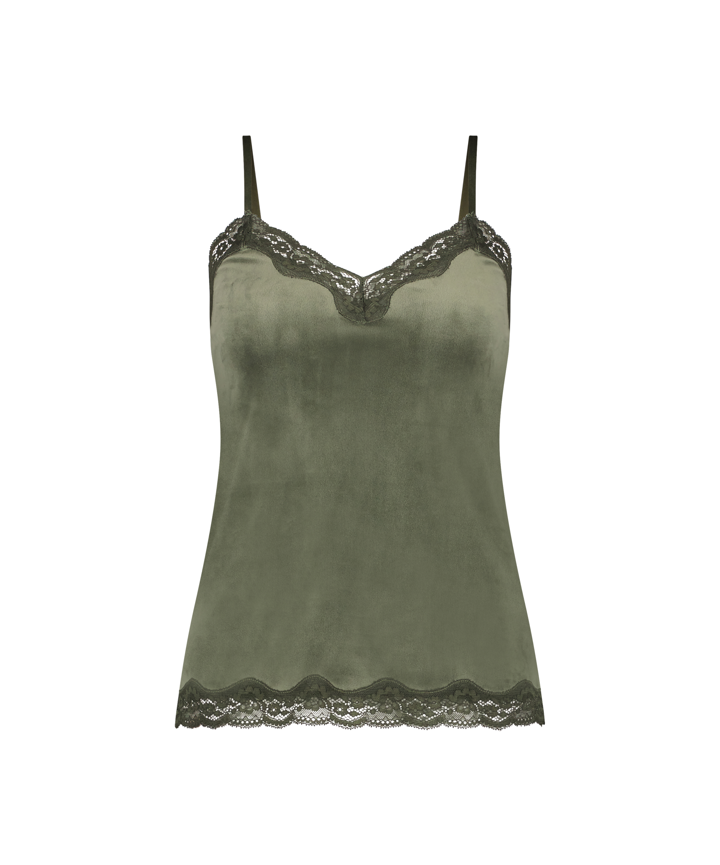Cami top Velours Lace, Groen, main