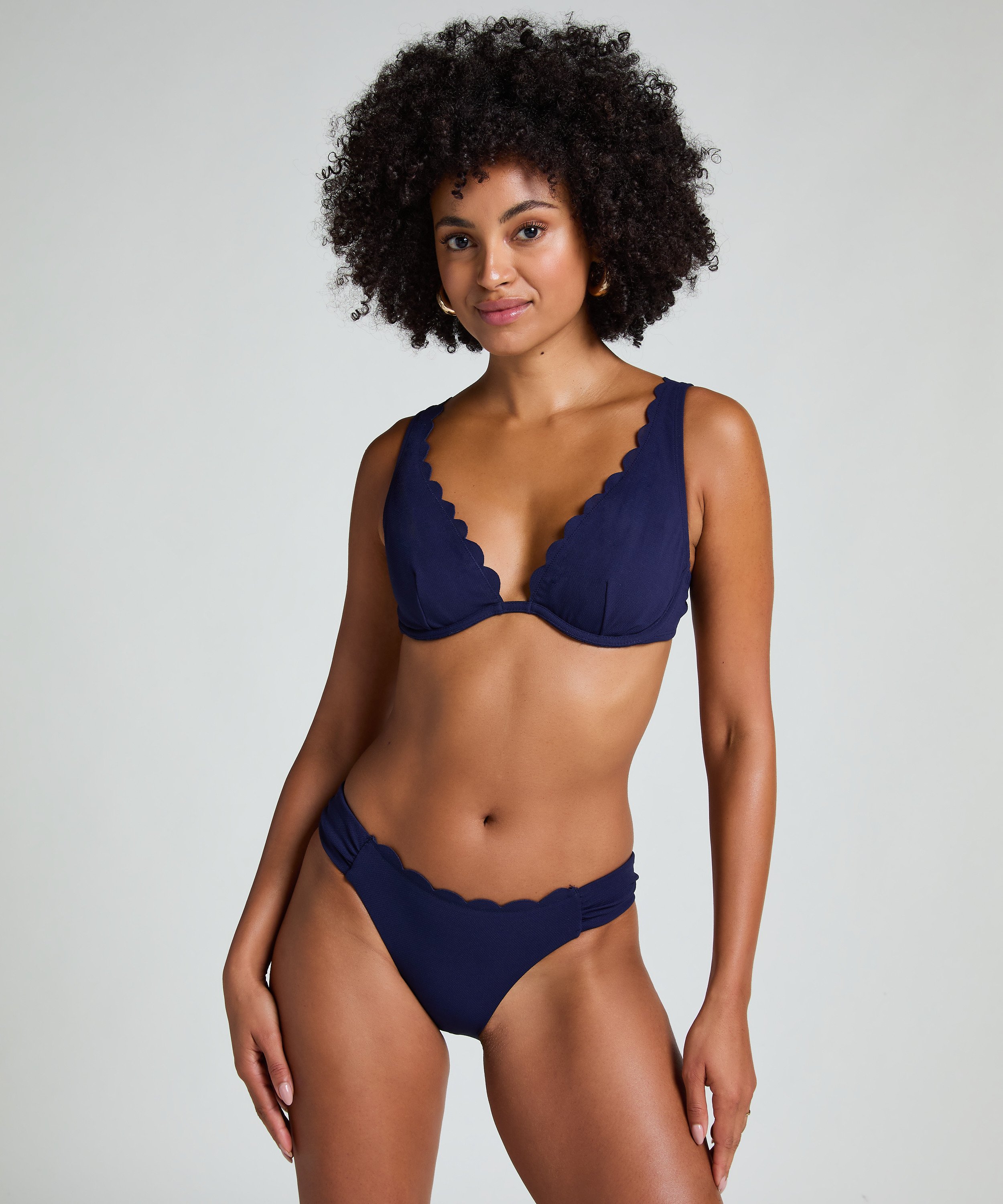 Niet-voorgevormde beugel bikinitop Scallop, Blauw, main