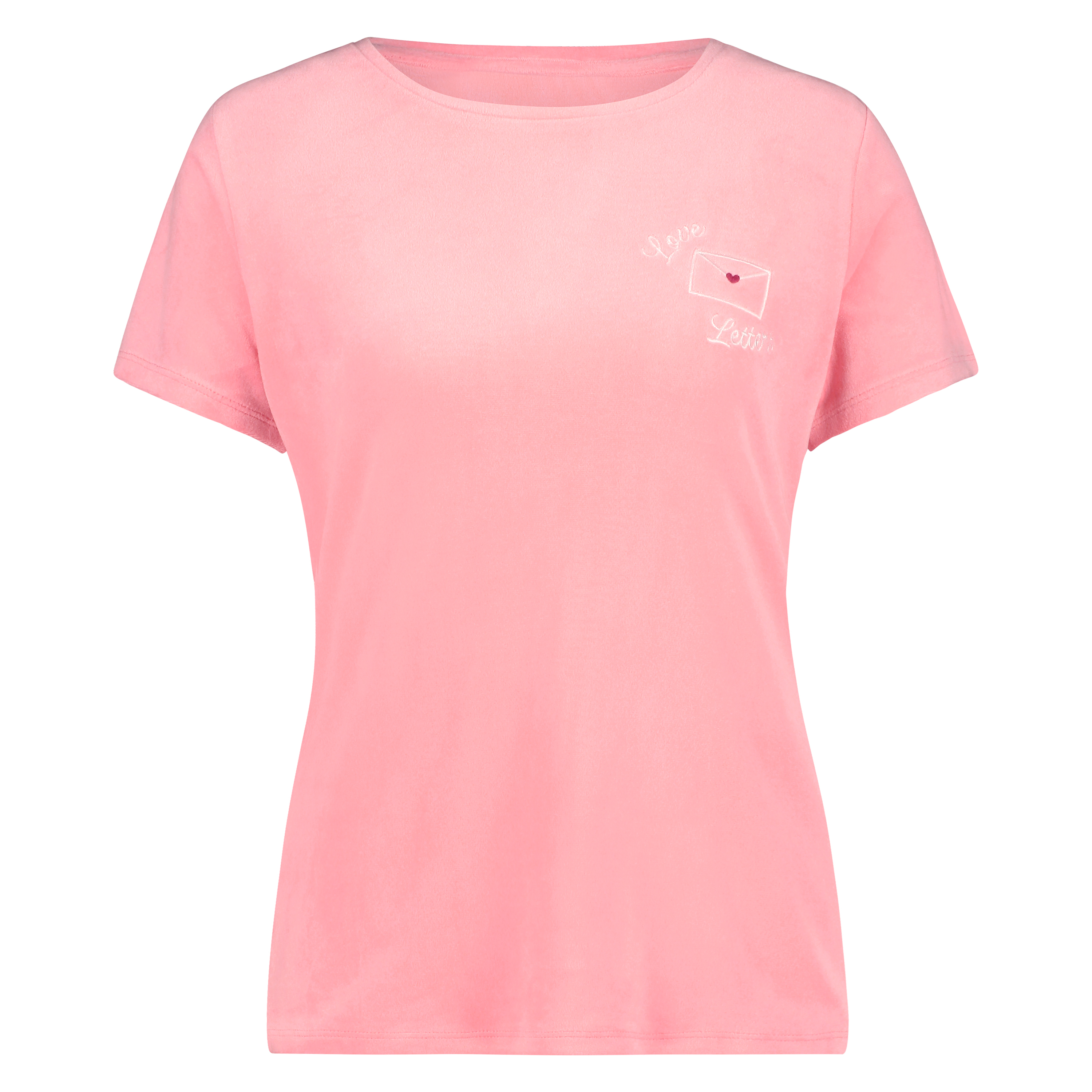 Top korte mouwen Velours, Roze, main
