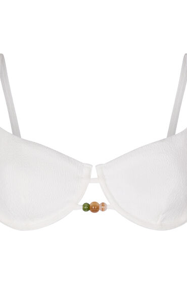 Hunkemöller Niet-Voorgevormde Beugel Bikinitop Crinkle Wit, foto 3