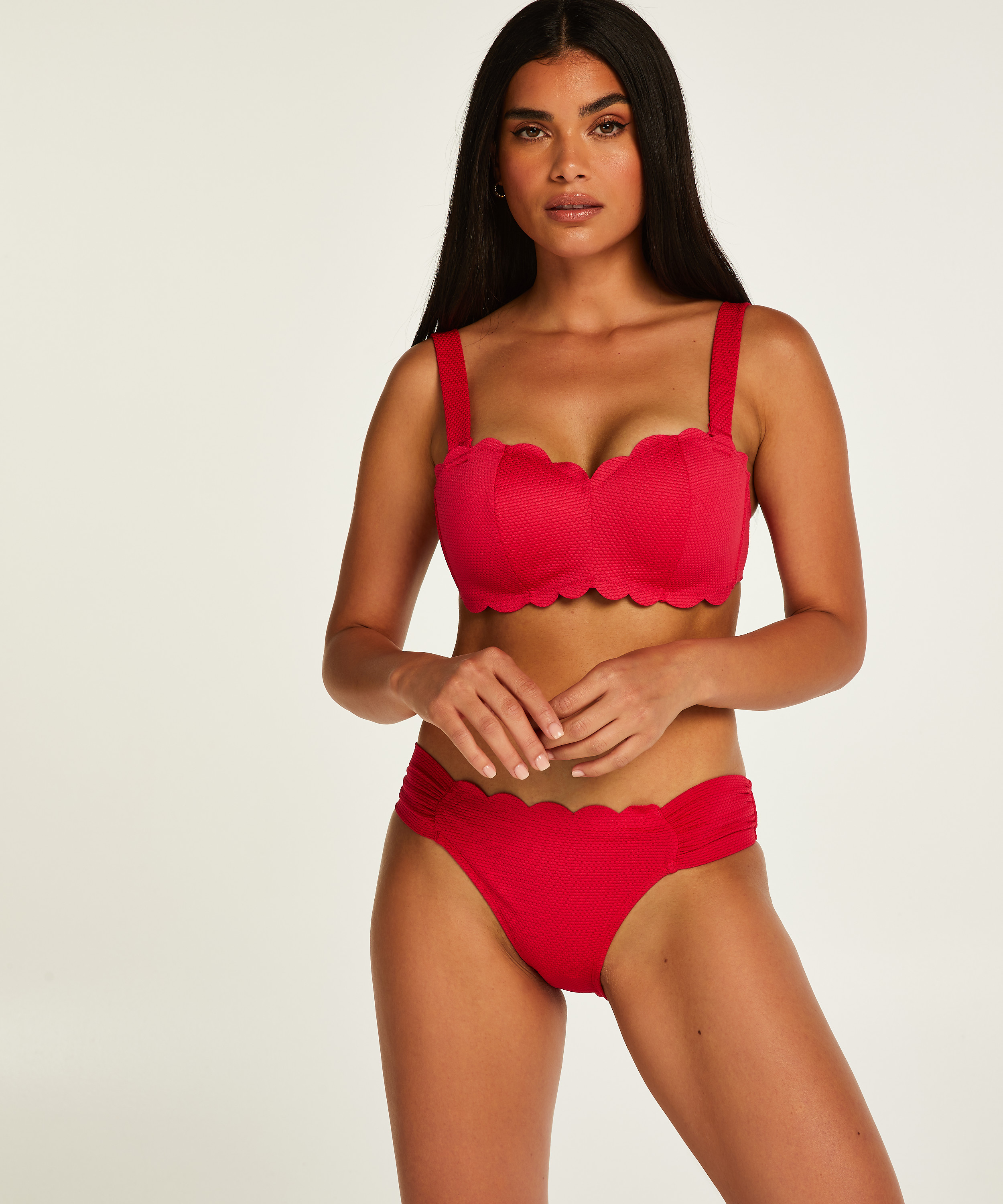 Bandeau bikinitop Scallop, Roze, main