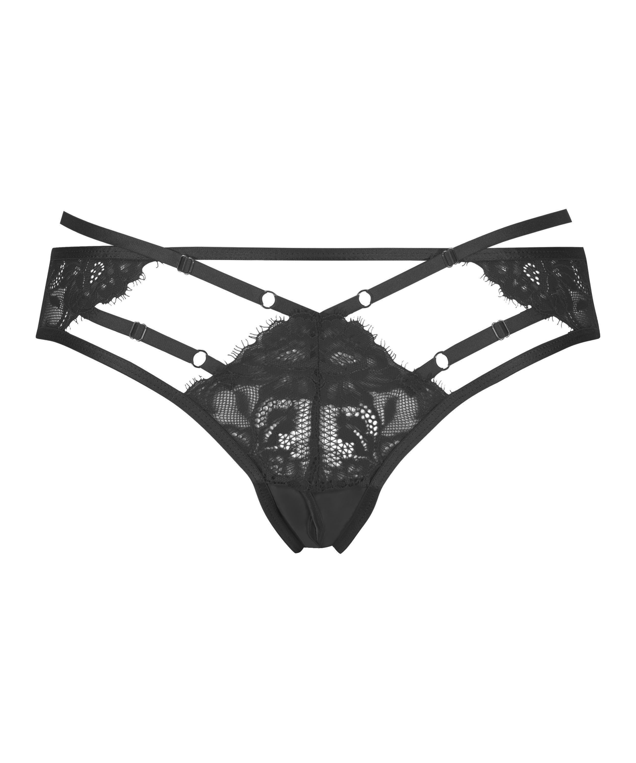 Slip brésilien ouvert Iggy, Noir, main