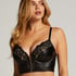 Soutien-gorge à armatures push-up préformé longline Talia, Noir